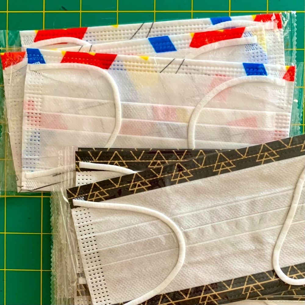 Adult Face Masks—3-Layers, Breathable Colorful Abstract Patterns (Set of 25) - Picture 5 of 9